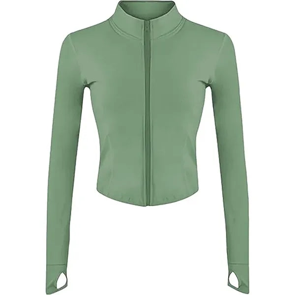 Womens Full Zip Running Track Jacket W/Thumb Holes