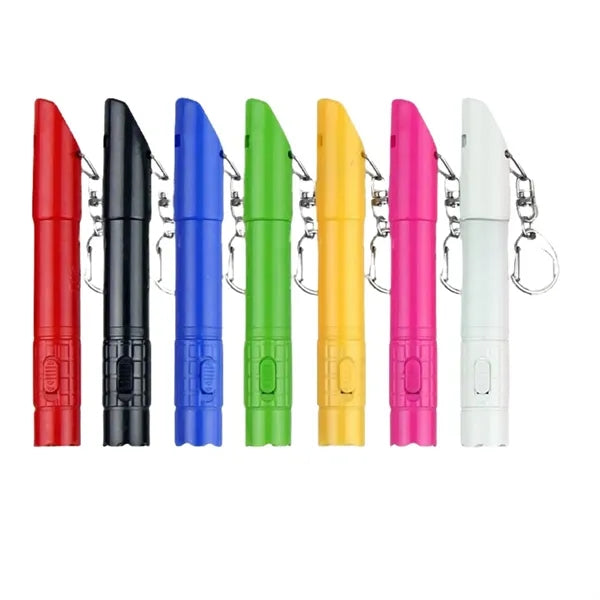3 in 1 Emergency Ballpen LED Flashlight Whistle Keychain Pen