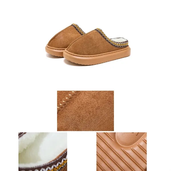 Fleece-Lined Warm Slippers