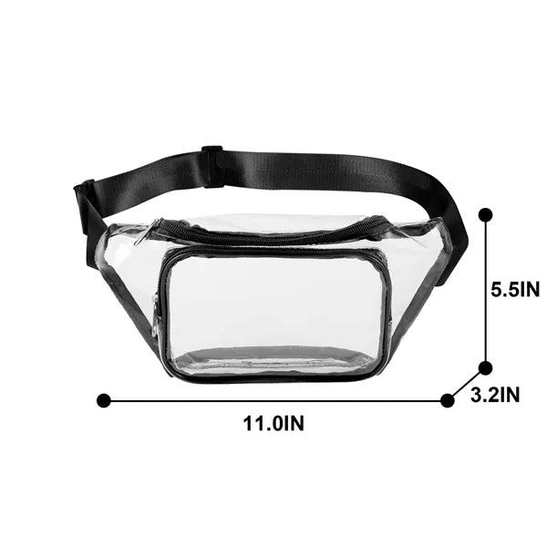 CLEAR FANNY PACK / TWO ZIPPER POCKETS