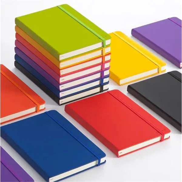A5/A6 PU Lined Hardcover Notebook Journal With Elastic Band