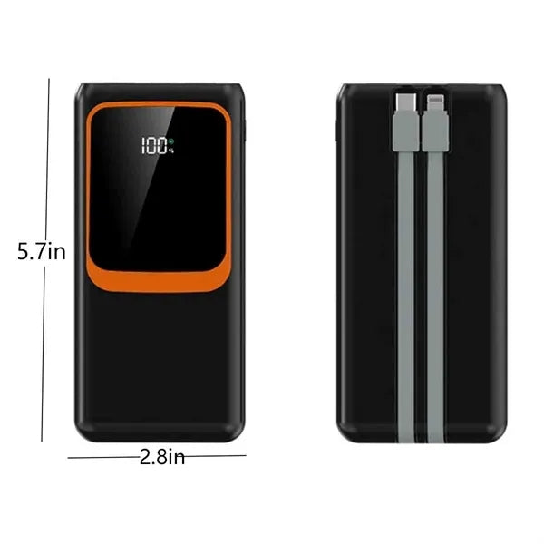 10000mAh Power Bank Bulit In Cable