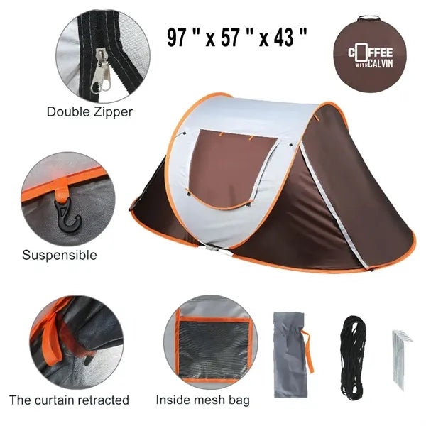 4 Person Pop Up Camping Tent ( 97" X 57" X 43" )