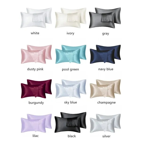 Silk Satin Pillowcase 2 Pack, Standard/Queen /King Size