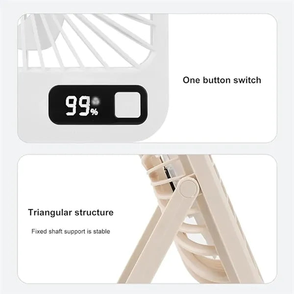 Rechargeable Desktop Wall Hanging Fan With Digital Display