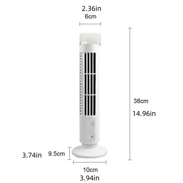 Cooling Bladeless Oscillating Tower Fan with LED Light