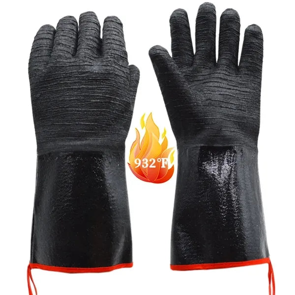 18 IN Heat Resistant Oil and Acid Neoprene BBQ Work Gloves