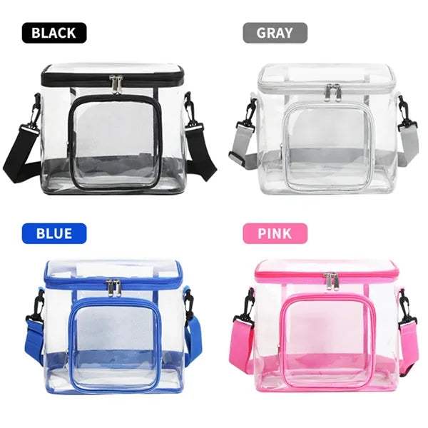 Work Travel Clear Lunch Bag PVC Box with Adjustable Strap