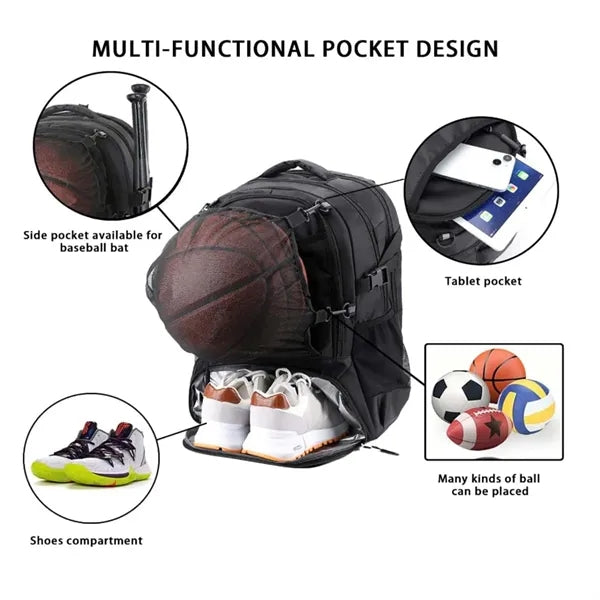 Waterproof Durable Sports Backpack with Multi Compartments