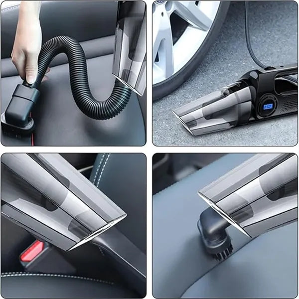 4in1portable air pump tire pressure gauge car vacuum cleaner