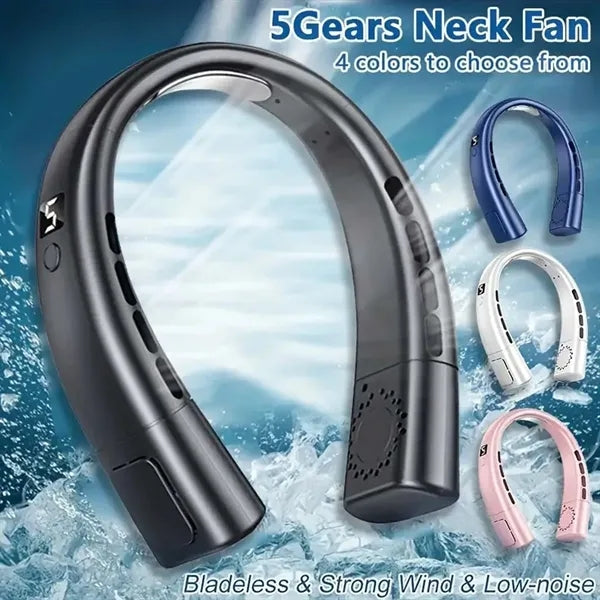 5-speed super wind Power display lazy Lighting neck fan