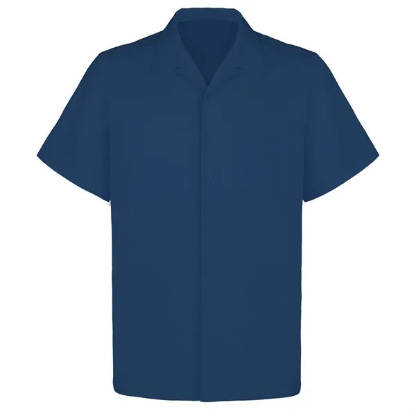 Cuban Collar Men's Short Sleeve Woven Shirt