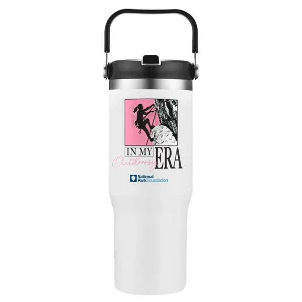 30 oz. Vacuum Travel Mug with Carrier Handle