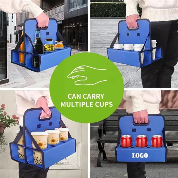 Portable 6 Cups Holder Organizer with Foldable Design