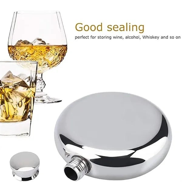 5Oz Portable Wine Whiskey Flasks Round Alcohol Bottle