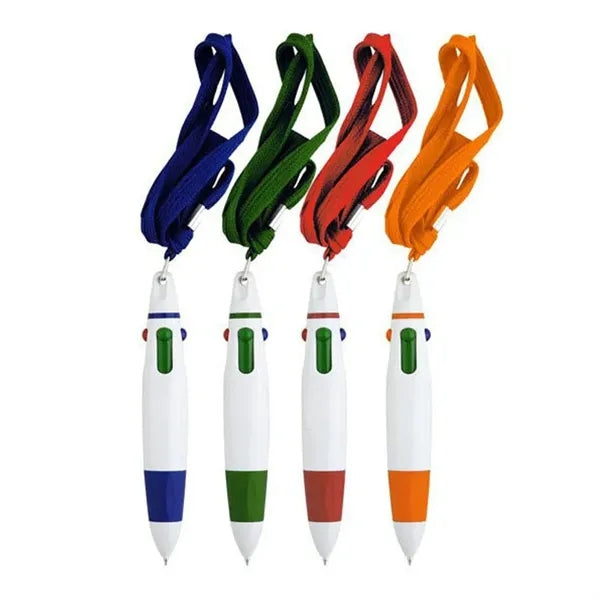 Four Color Ink Carabiner Shuttle Pens