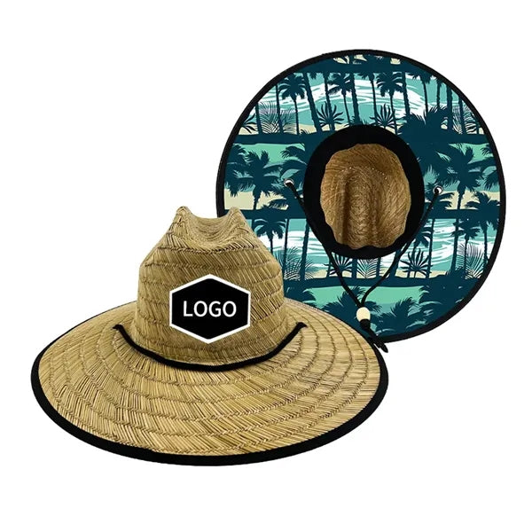 Customizable Straw Hat Full Color Underbrim & Patch