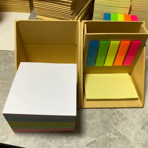 Folding Sticky Notes Memo Cup Organizer With Pen Holder