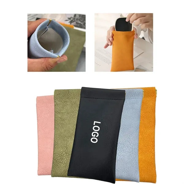 Portable Leather Sunglasses Bag