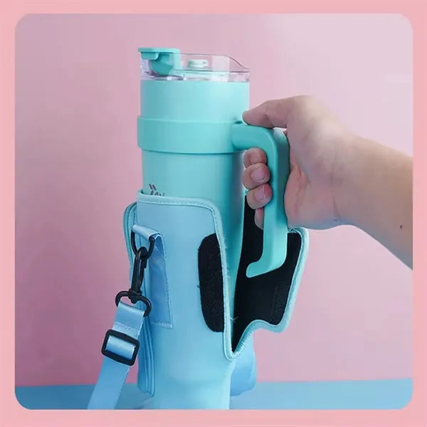 40oz Cup Bag with Storage Pockets and Shoulder Strap