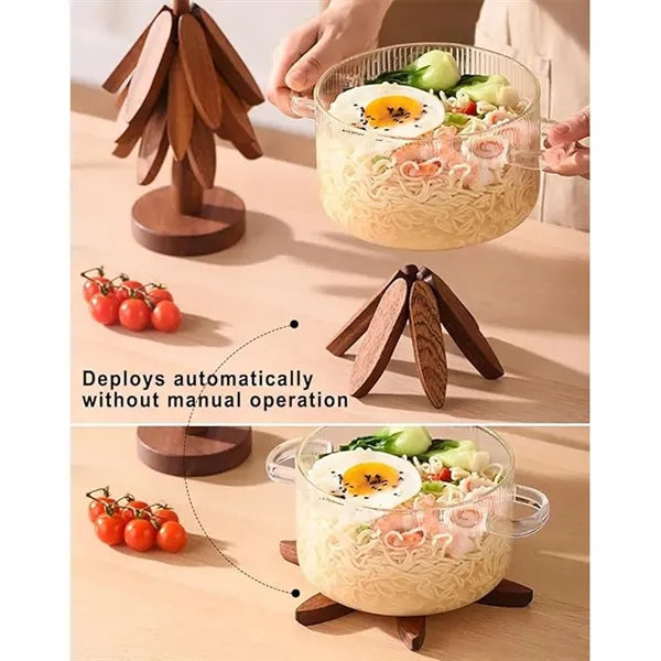 Wooden Tree Shape Trivet Set