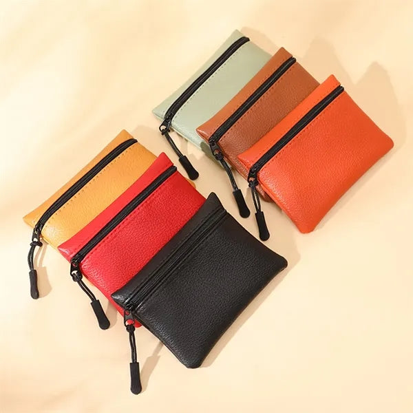 Zipper Solid Color Fashion PU Women's Card Holder Coin Purse