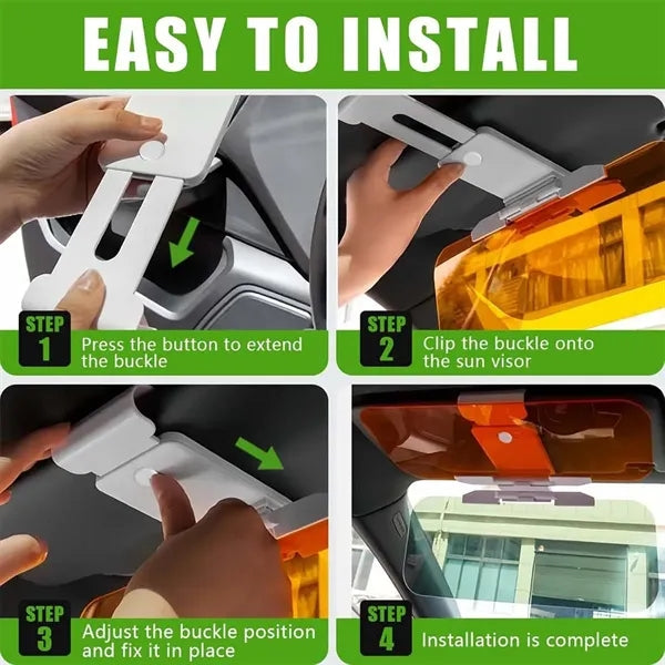 2-in-1 Universal Anti-Glare Polarized Car Sun Visor Extender