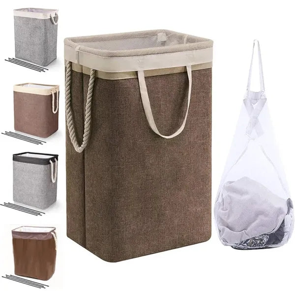 Foldable laundry storage basket