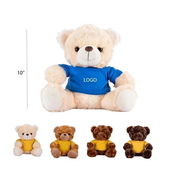 10 Inch Plush Teddy Bear With Custom T Shirt