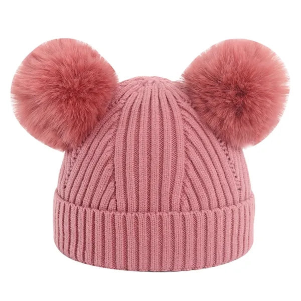Kids' Double Pom-Pom Knit Hat