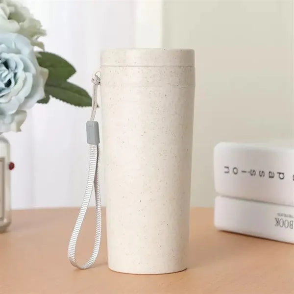 10oz. Eco Friendly Wheat Straw Double Layer Tumbler Strap