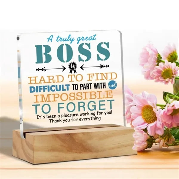 Clear Desk Decorative Acrylic Sign