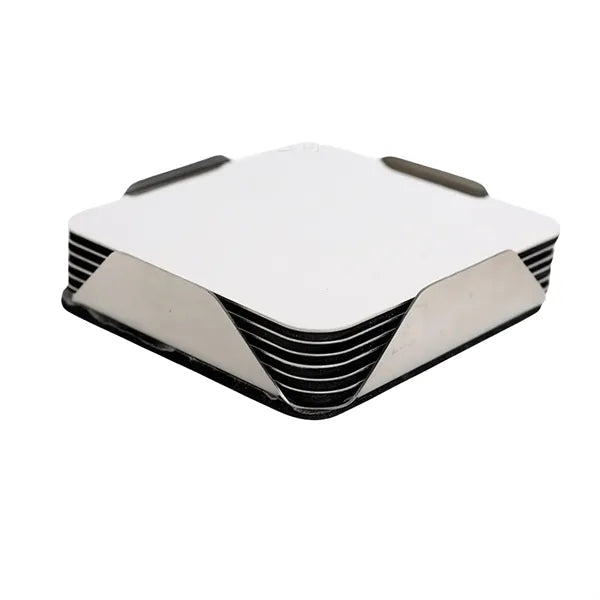 6 Piece Stainless Steel Coaster Set with Stand