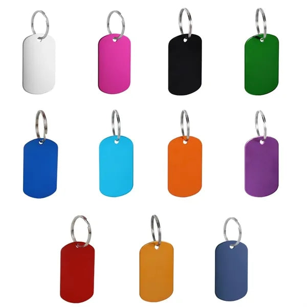 Engraved Metal Dog Tag Keychain
