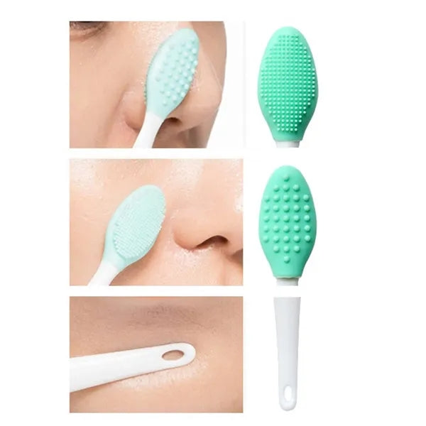 Rubber Double-sided Facial Cleaning Nose Lips Brush