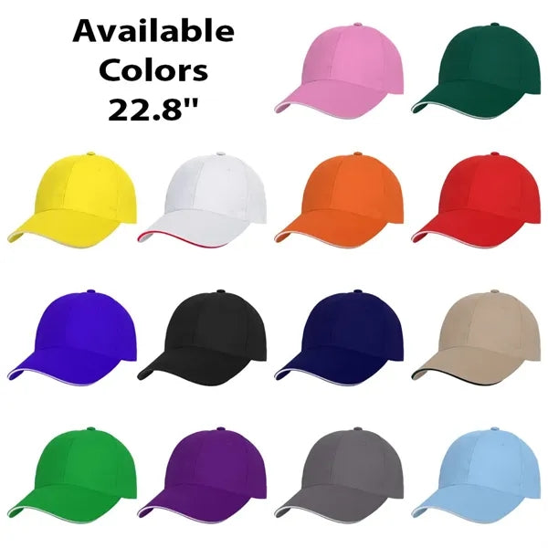 6 Panel Cotton Twill Sandwich Cap