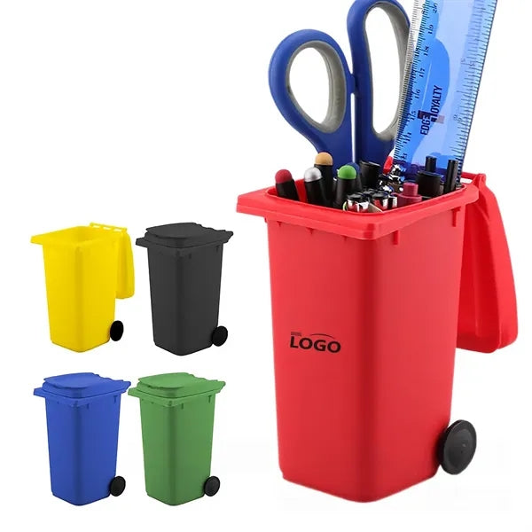 Creative Plastic Trash Can Shape Desktop Pen Holder
