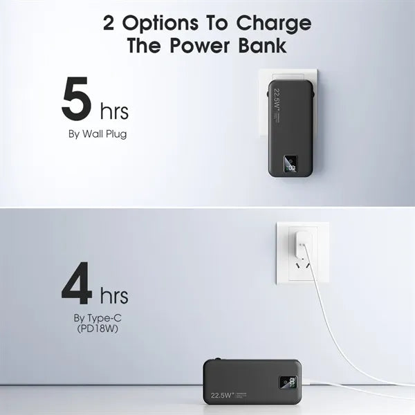 Portable Charger PowerBank with Built in Plug and Cables