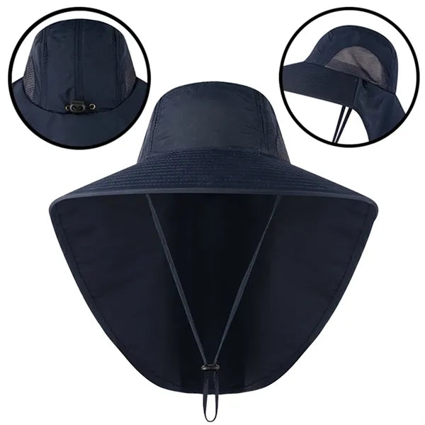 Uv Protection Bucket Hat With Neck Flap