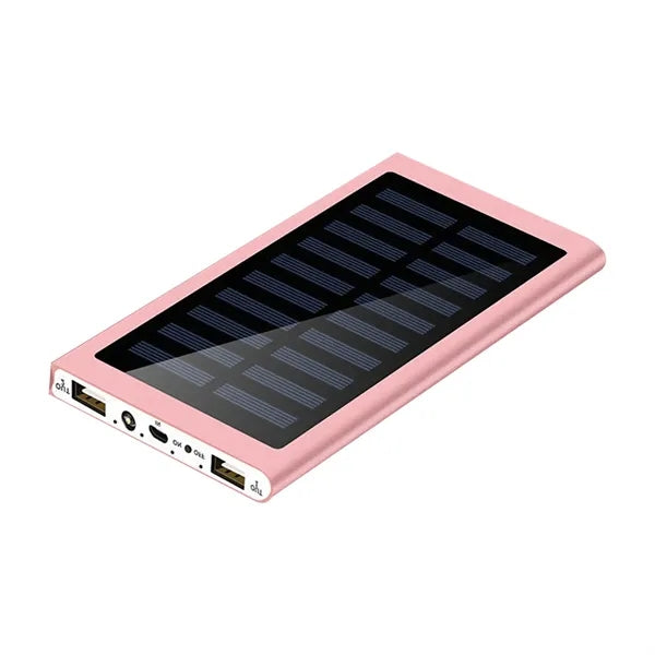 Dual Usb 6000Mah Solar Power Bank With Flashlight
