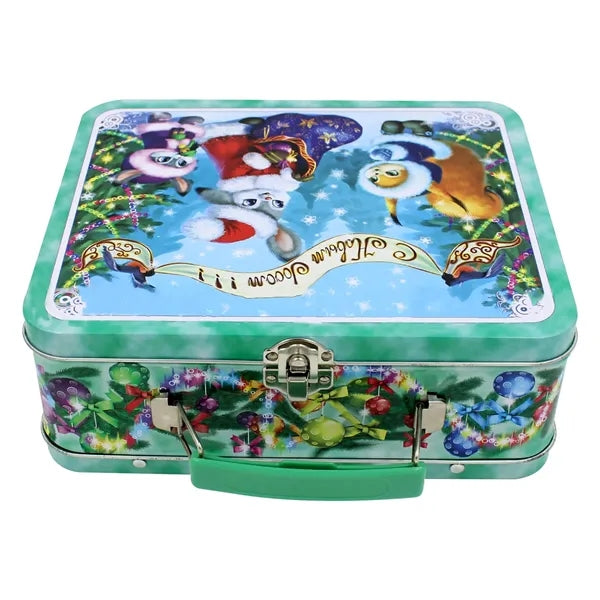 7.7"x6" Retro Metal Lunch Box with Handle