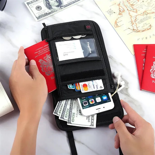 Nylon Multifunction Neck Wallet Badge Holder