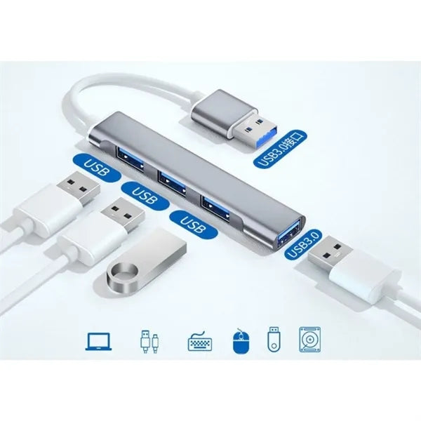 Recycled Aluminum 4-Port USB-A and C Hub