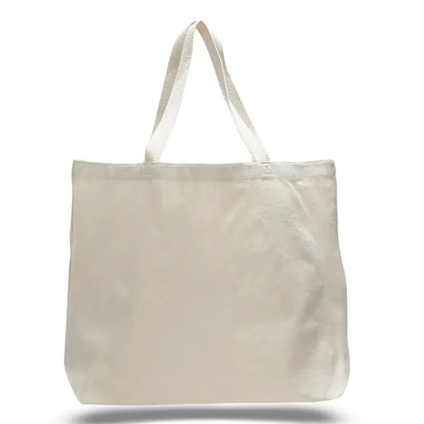 Organic Jumbo Tote Bag W/ Lightweight 7 Oz. Cotton Canvas