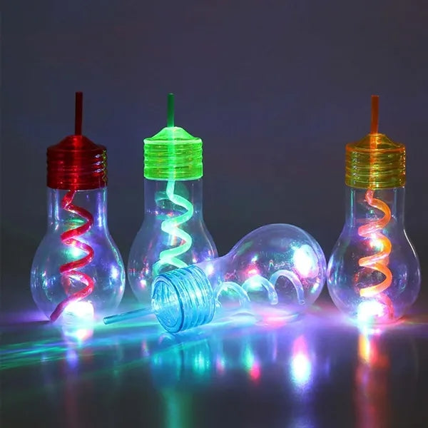 Party Supplies 20oz Light Up Bulb Drinking Cups with Straw