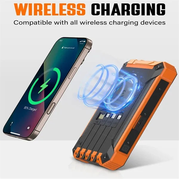20000mAh Solar Power Bank Wireless Charger