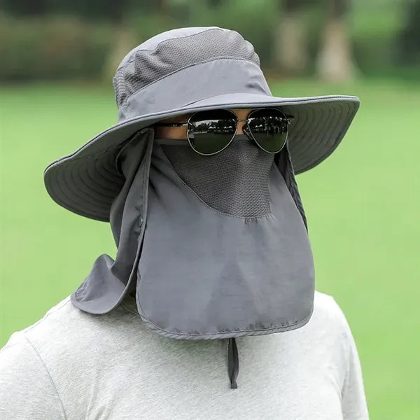 Men's Wide Brim Fishing Hat All Round Covered Sunscreen Cap