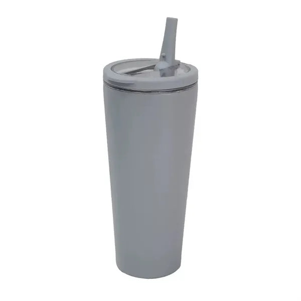 16oz. Stainless Steel Insulated Tumbler with Folding Straw