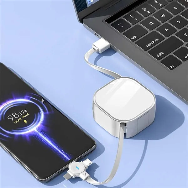 Custom retractable cord 3 in 1 multi fast charging cable