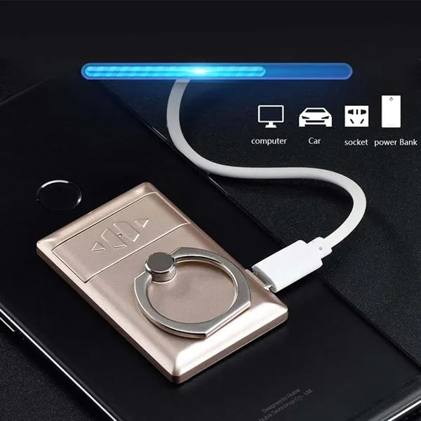2-in-1 rechargeable flameless lighter phone ring holder